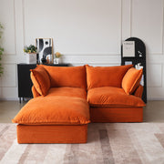 Divano Velvet Modular Sofa-Loveseat With Ottoman Chaise