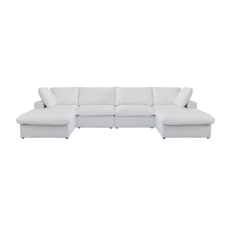Cloud modular Section Sofa & Couch-4 Seats With 2 Ottomans