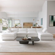 Cloud modular Section Sofa & Couch-4 Seats With 2 Ottomans