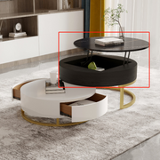 Modern Round Coffee Table with Storage Wood Coffee Table-Lift-Top Part