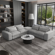 Magichome 149.61'' L Shaped Long Futon Couch Modular Sectional Living Room Feather Down Sofa Set