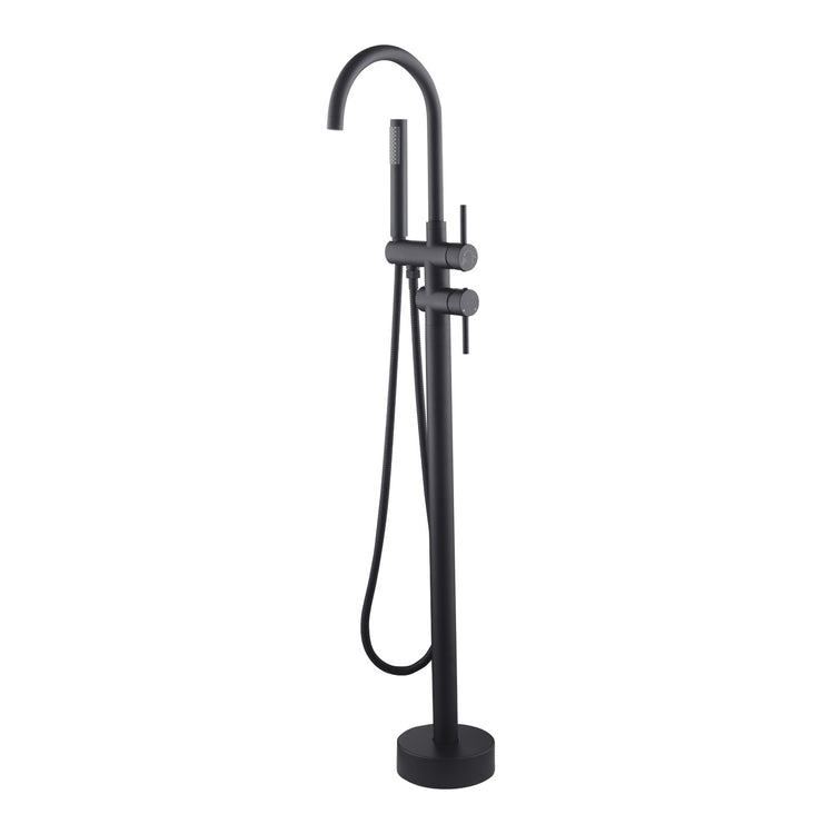 Single Handle Floor Mounted Tub Filler Trim with Handshower Rainshower