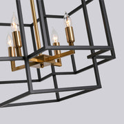 J&E Home 4 Light Lantern Rectangle Chandelier