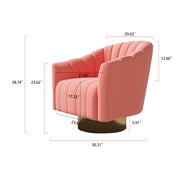 Modern Velvet Striped Fabric Metal Base Lounge Chair