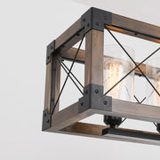 5 - Light Kitchen Island Linear Pendant with Wrought Iron Accents