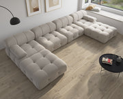 Italian deianira 104inch Wide Velvet Reversible Modular Sofa & Chaise