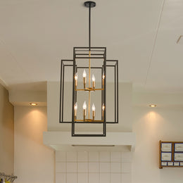 Magichome 8 - Light Lantern Rectangle Chandelier Living Room,Bedroom
