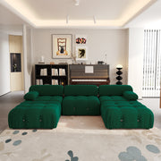 Italian deianira 104inch Wide Velvet Reversible Modular Sofa & Chaise