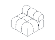 Italian Deianira Velvet Reversible Modular Sofa-Middle Seat