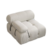 Italian Deianira Wide Velvet Reversible Modular Sofa-Armrest Seat