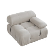 Italian Deianira Wide Velvet Reversible Modular Sofa-Armrest Seat