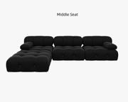Italian Deianira Wide Velvet Reversible Modular Sofa-Middle Seat