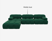 Italian Deianira Wide Velvet Reversible Modular Sofa-Middle Seat