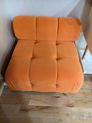 Italian Deianira Velvet Reversible Modular Sofa-Middle Seat