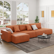 Magichome 145.76'' Modern Square Tech Cloth Down Sofa Set For Living Room