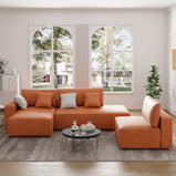 Magichome 145.76'' Modern Square Tech Cloth Down Sofa Set For Living Room