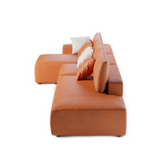 Magichome 145.76'' Modern Square Tech Cloth Down Sofa Set For Living Room