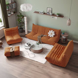 Caterpillar Sofa Lounge Floor Sofa bean bag Chair Boucle Velvet Accent Chair