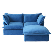 Divano Velvet Modular Sofa-Loveseat With Ottoman Chaise