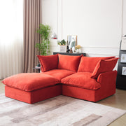 Divano Velvet Modular Sofa-Loveseat With Ottoman Chaise