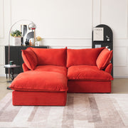 Divano Velvet Modular Sofa-Loveseat With Ottoman Chaise