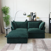 Divano Velvet Modular Sofa-Loveseat With Ottoman Chaise