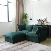 Divano Velvet Modular Sofa-Loveseat With Ottoman Chaise