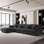 Modular Sofa & Sectional Sofa - Deep Seat Cloud Couch in Soft Linen Blend Fabric