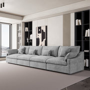 Modular Sofa & Sectional Sofa - Deep Seat Cloud Couch in Soft Linen Blend Fabric