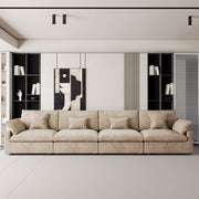 Modular Sofa & Sectional Sofa - Deep Seat Cloud Couch in Soft Linen Blend Fabric