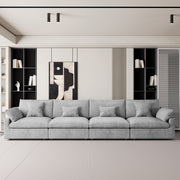 Modular Sofa & Sectional Sofa - Deep Seat Cloud Couch in Soft Linen Blend Fabric