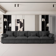 Modular Sofa & Sectional Sofa - Deep Seat Cloud Couch in Soft Linen Blend Fabric