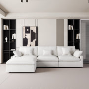 Modular Sofa & Sectional Sofa - Deep Seat Cloud Couch in Soft Linen Blend Fabric