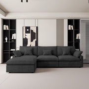 Modular Sofa & Sectional Sofa - Deep Seat Cloud Couch in Soft Linen Blend Fabric