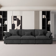 Modular Sofa & Sectional Sofa - Deep Seat Cloud Couch in Soft Linen Blend Fabric