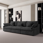 Modular Sofa & Sectional Sofa - Deep Seat Cloud Couch in Soft Linen Blend Fabric