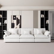 Modular Sofa & Sectional Sofa - Deep Seat Cloud Couch in Soft Linen Blend Fabric