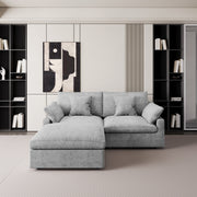 Modular Sofa & Sectional Sofa - Deep Seat Cloud Couch in Soft Linen Blend Fabric