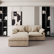 Modular Sofa & Sectional Sofa - Deep Seat Cloud Couch in Soft Linen Blend Fabric