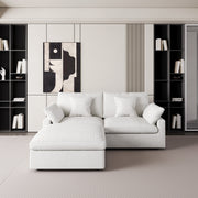 Modular Sofa & Sectional Sofa - Deep Seat Cloud Couch in Soft Linen Blend Fabric