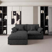 Modular Sofa & Sectional Sofa - Deep Seat Cloud Couch in Soft Linen Blend Fabric