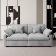 Modular Sofa & Sectional Sofa - Deep Seat Cloud Couch in Soft Linen Blend Fabric