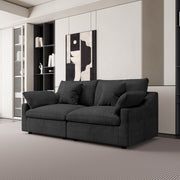 Modular Sofa & Sectional Sofa - Deep Seat Cloud Couch in Soft Linen Blend Fabric