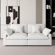 Modular Sofa & Sectional Sofa - Deep Seat Cloud Couch in Soft Linen Blend Fabric