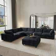 Black plush sofa covers for model 141