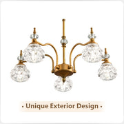 Luxury 3 & 5-Light Chandelier Fixtures with Crystal Glass Shade