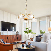 Luxury 3 & 5-Light Chandelier Fixtures with Crystal Glass Shade