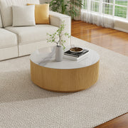 Modern Round Coffee Table Metal base with Storage Marble  Accent Table MH-CT1822