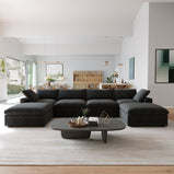 Cloud modular Section Sofa & Couch-4 Seats With 2 Ottomans
