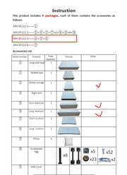 145.76'' Modern Square Tech Cloth Down Sofa Set-Package #3
